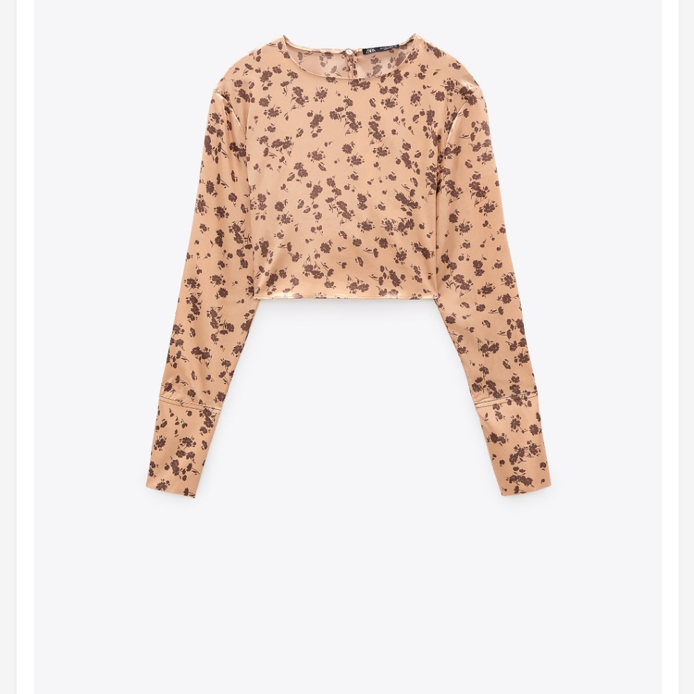 Zara Women Floral Print Crop Top Size Medium